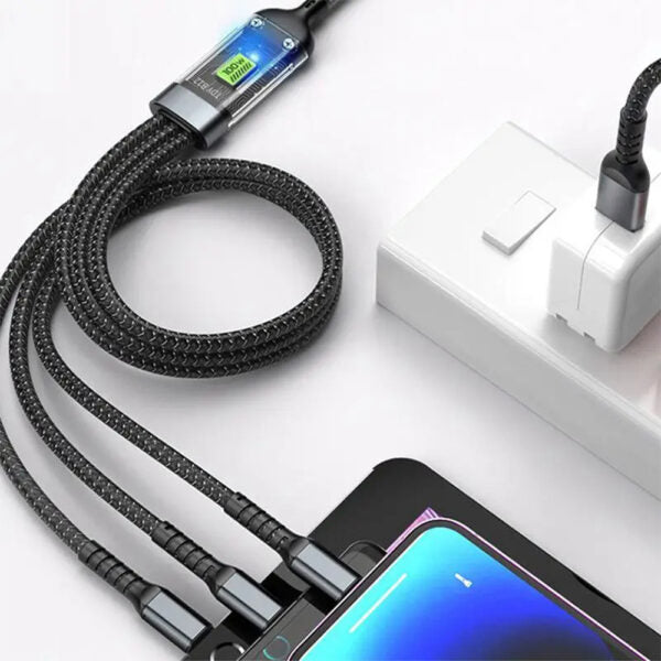3 in 1 100W fast charging cable