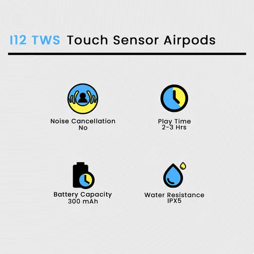 i12 TWS Wireless Bluetooth Earbuds